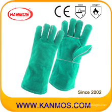 Рукавичные рабочие перчатки для сварки промышленной безопасности из натуральной кожи с натуральной кожей (111031)